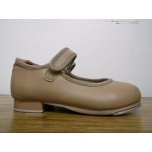 Dance Tap Shoes Danshuz 534 Girl's 7.5M Tan Mary Jane Easy Strap